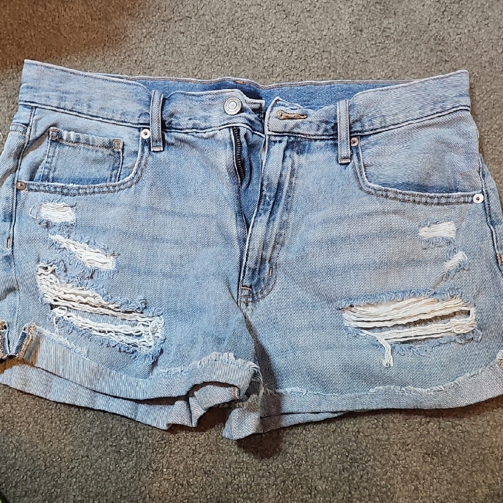 Aeropostale Light Blue Distressed Jean Shorts